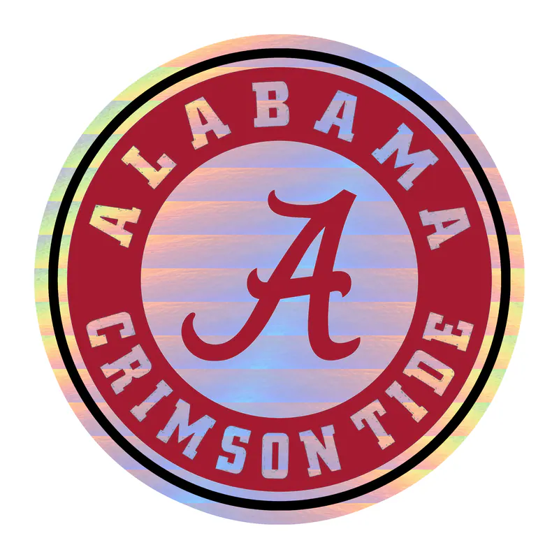 Alabama Crimson Tide - Image 20 - Holographic Vinyl Decal - Custom Size