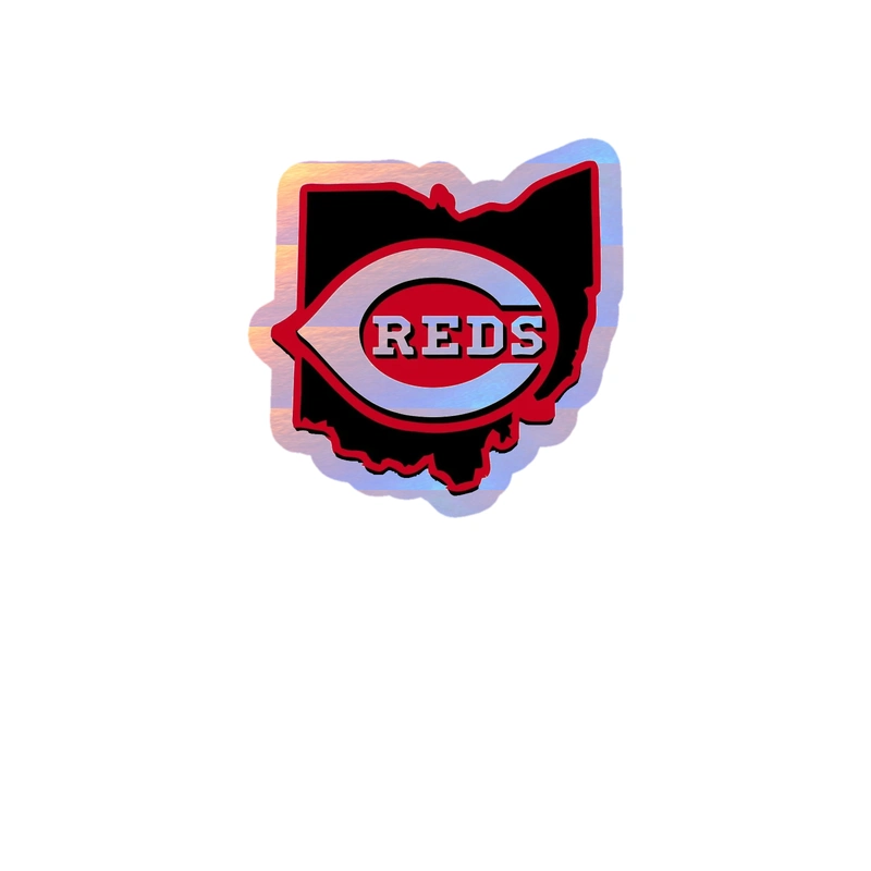 Cincinnati Reds - State - Holographic Vinyl Sticker - Custom Size
