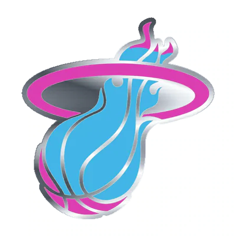 Miami Heat - Image 4 - Silver Chrome Vinyl Sticker - Custom Size