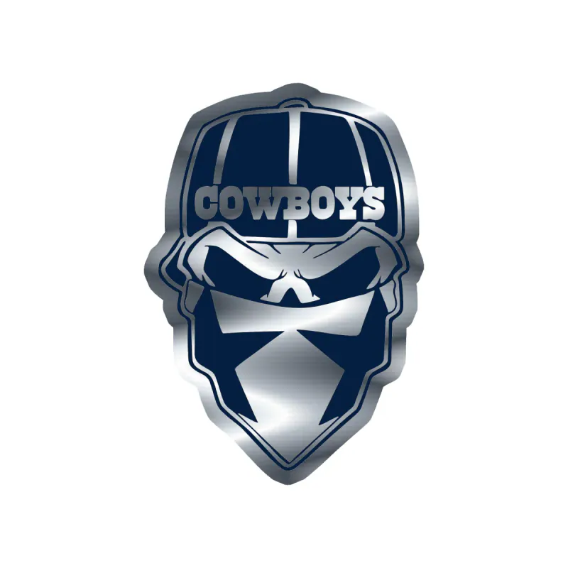 Dallas Cowboys Silver Chrome Vinyl Sticker - Custom Size