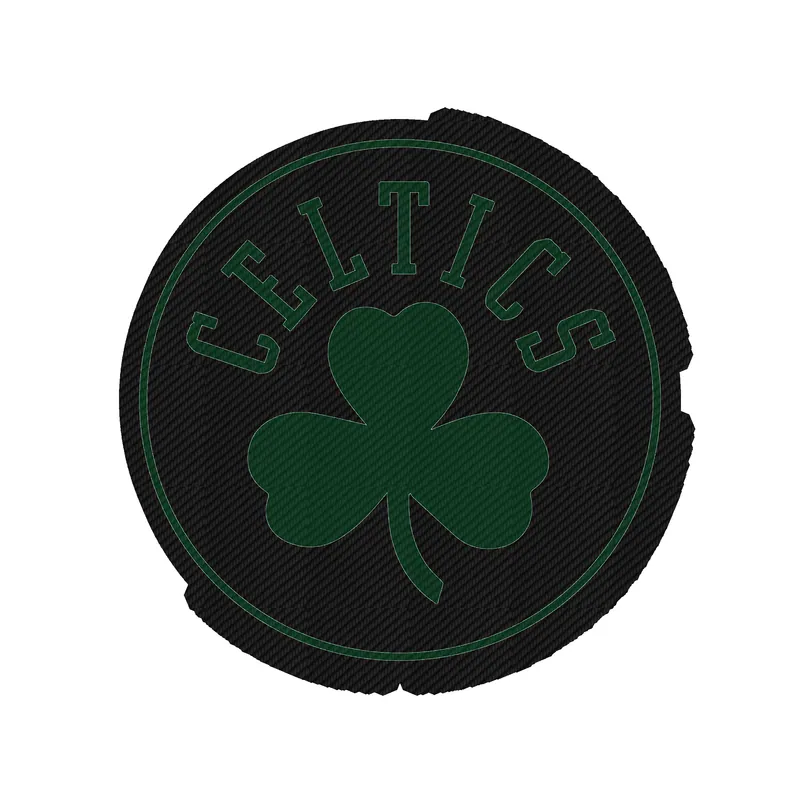 Boston Celtics - White Circle With Clover - Carbon Fiber Vinyl Sticker - Custom Size