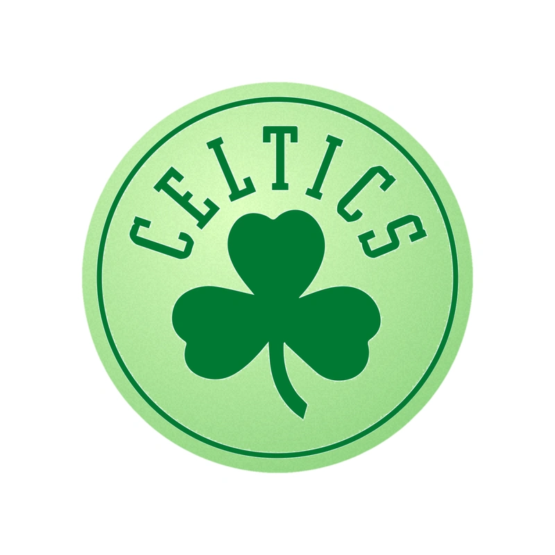 Boston Celtics - White Circle With Clover - Glow in the Dark Vinyl Sticker - Custom Size