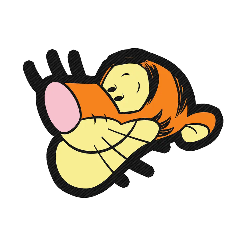 Winnie The Pooh - Tigger - Carbon Fiber Vinyl Sticker - Custom Size