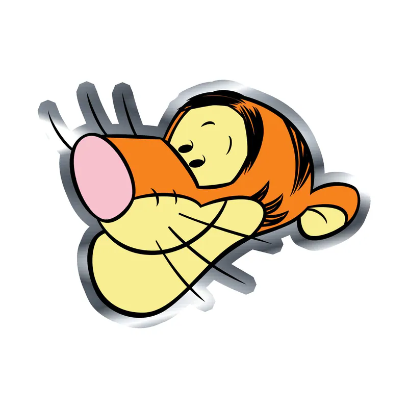 Winnie The Pooh - Tigger - Silver Chrome Vinyl Sticker - Custom Size