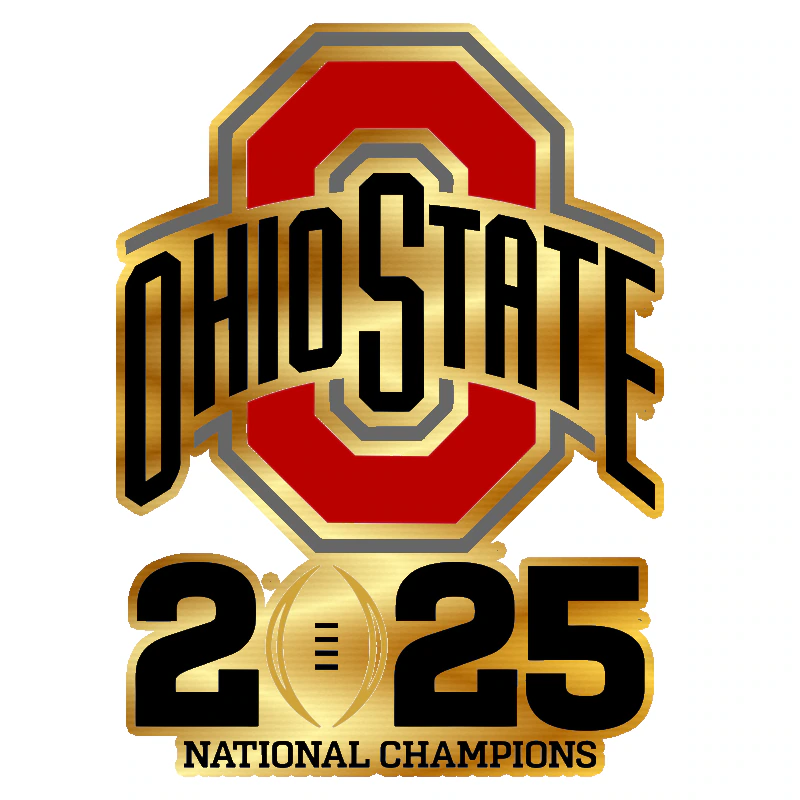Ohio State Buckeyes - 2025 National Champs - Logo - Gold Chrome Vinyl Decal
