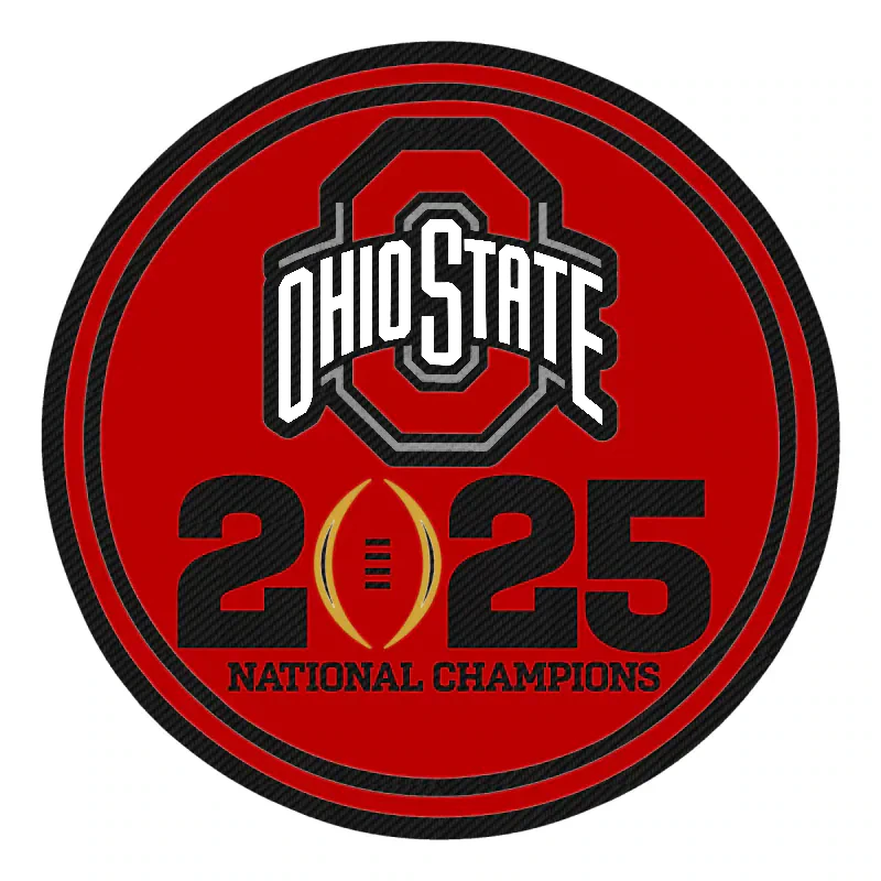 Ohio State Buckeyes - 2025 National Champs - Circle Logo - Carbon Fiber Vinyl Decal