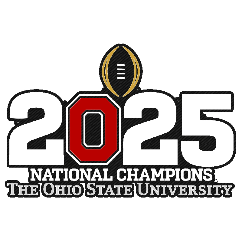 Ohio State Buckeyes - 2025 National Champs - No leaf - Carbon Fiber Vinyl Decal