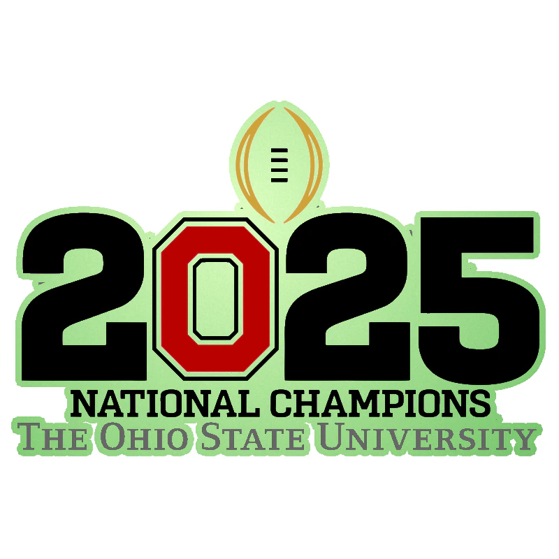 Ohio State Buckeyes - 2025 National Champs - No leaf - Glow in the Dark Vinyl Decal