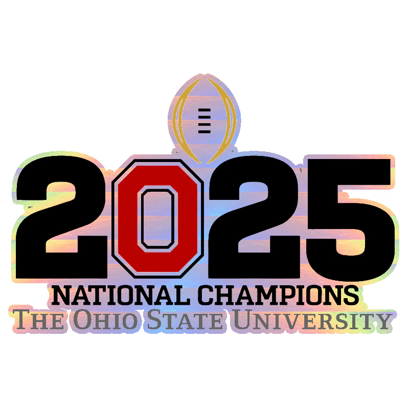 Ohio State Buckeyes - 2025 National Champs - No leaf - Holographic Vinyl Decal