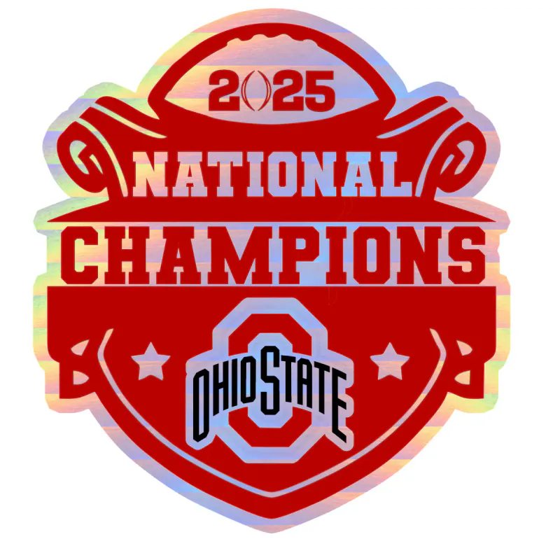 Ohio State Buckeyes - 2025 National Champions - Shield - Holographic Vinyl Decal
