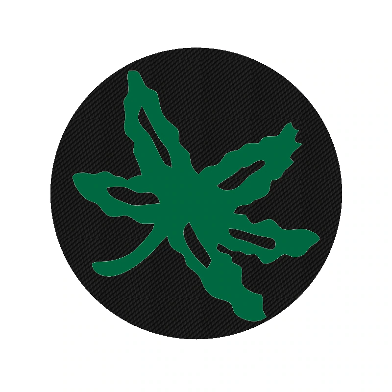 Ohio State Buckeyes - Circle Leaf - Carbon Fiber Vinyl Decal
