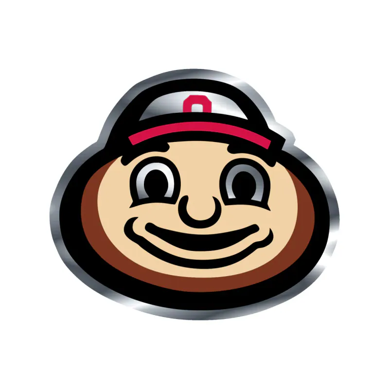 Ohio State Buckeyes - Head - Silver Chrome Vinyl Decal