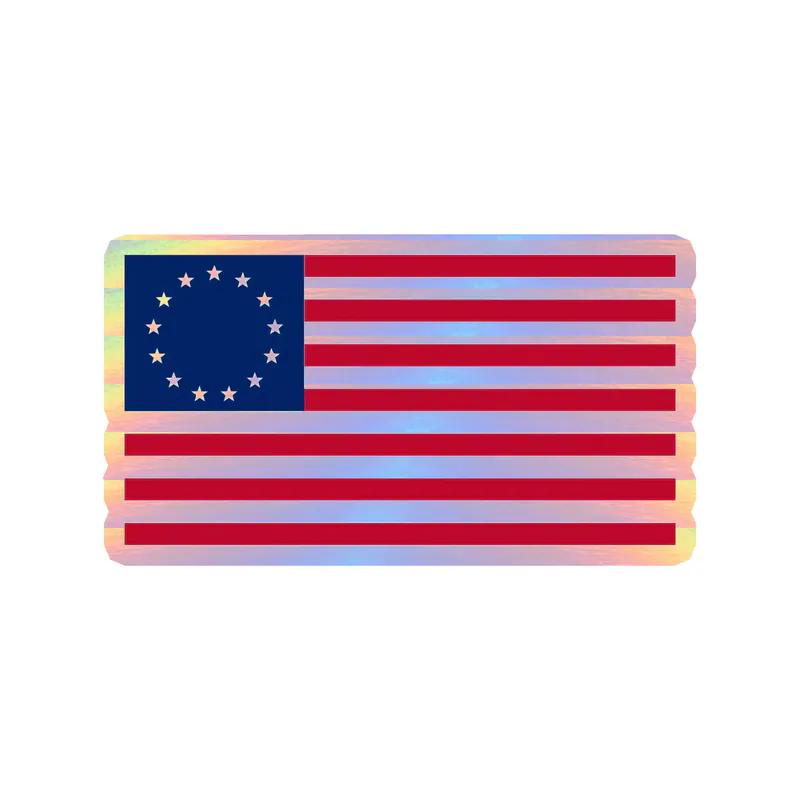 American Flag Holographic Vinyl Decal - custom size