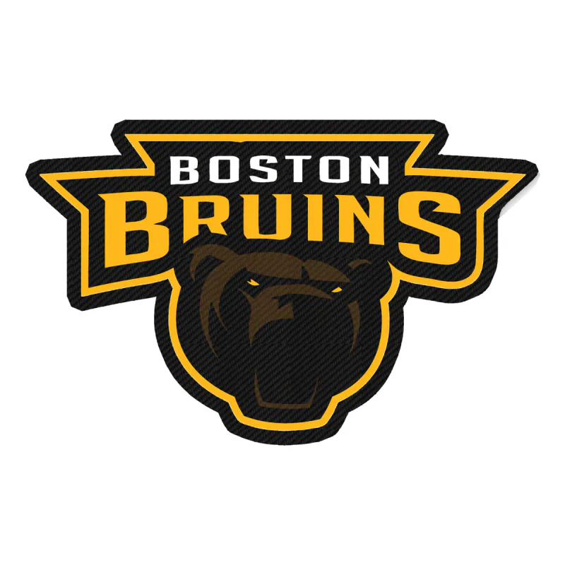 Boston Bruins - Name With Bear - Carbon Fiber Vinyl Sticker - Custom Size
