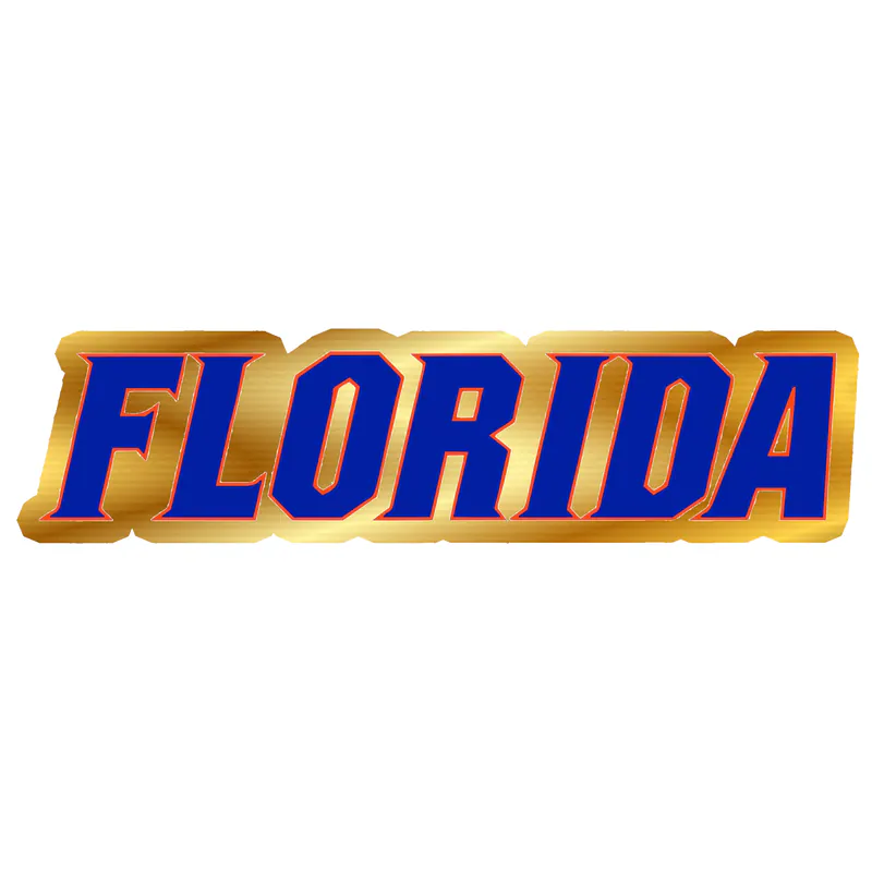 Florida Gators - Image 1 - Gold Chrome Vinyl Decal - Custom Size