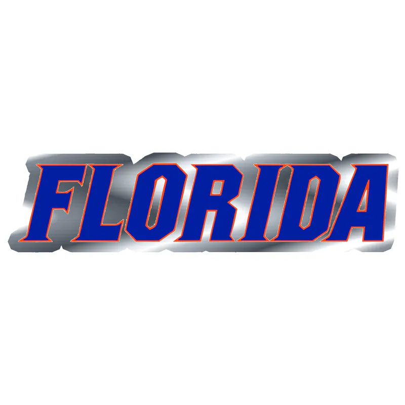 Florida Gators - Image 1 - Silver Chrome Vinyl Decal - Custom Size