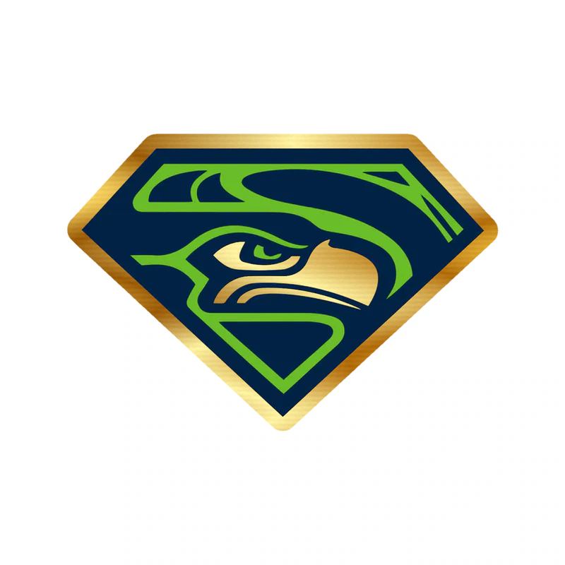 Seattle Seahawks Diamond Gold Chrome Vinyl Sticker - Custom Size
