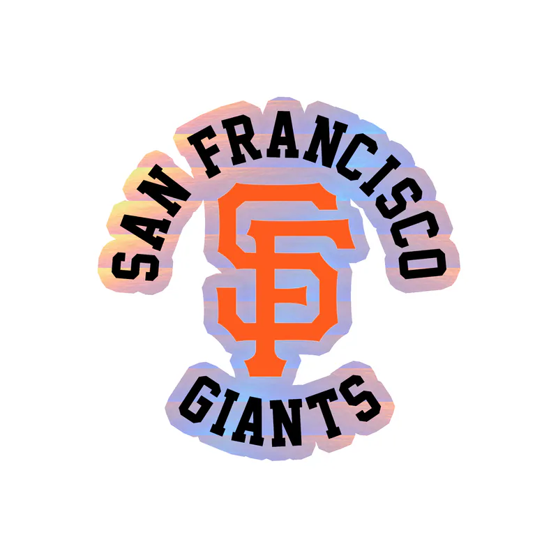 San Francisco Giants - SF with Name - Holographic Vinyl Sticker - Custom Size