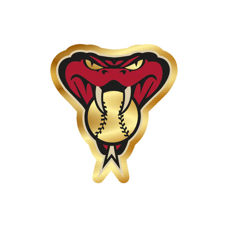 Arizona Diamondbacks - Snake With Baseball - Gold Chrome Vinyl Sticker - Custom Size