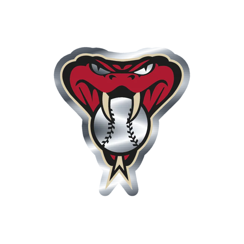 Arizona Diamondbacks - Snake With Baseball - Silver Chrome Vinyl Sticker - Custom Size