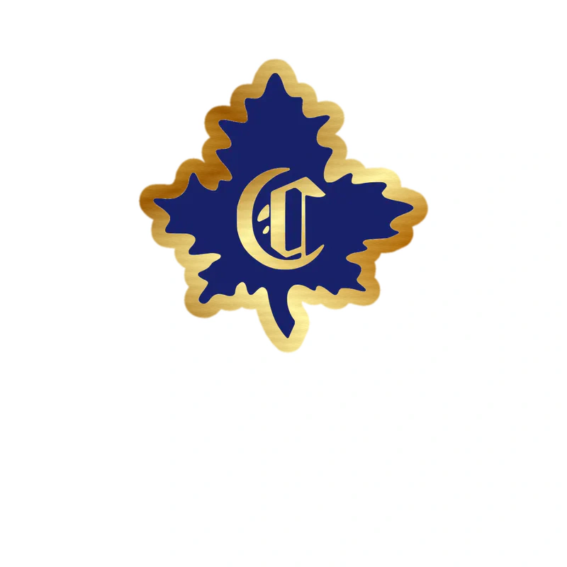 Montreal Canadiens - Blue Leaf With C - Gold Chrome Vinyl Sticker - Custom Size