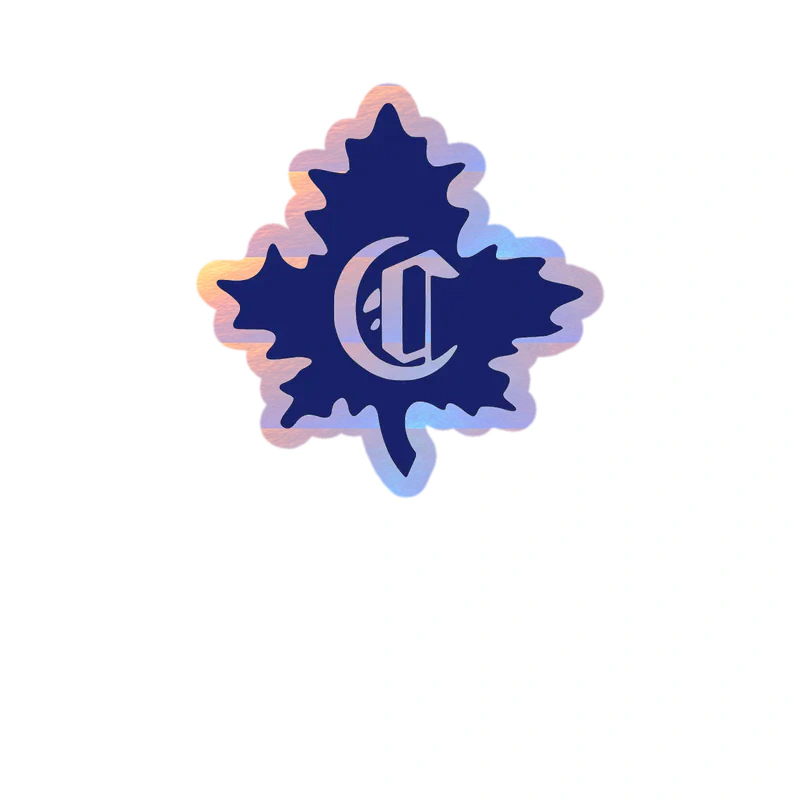 Montreal Canadiens - Blue Leaf With C - Holographic Vinyl Sticker - Custom Size