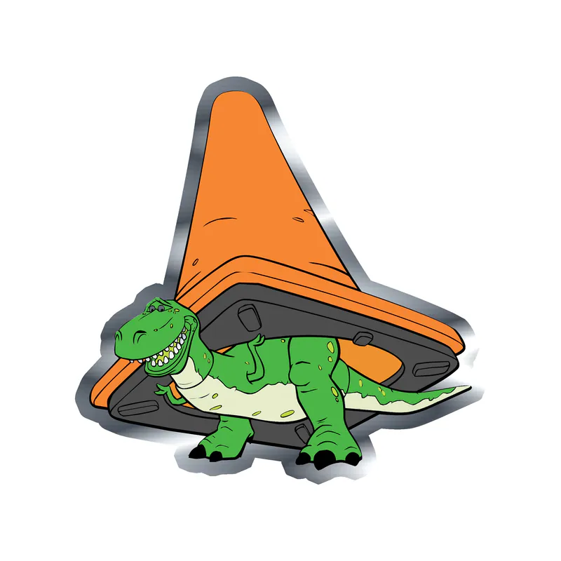 Toy Story Rex Silver Chrome Vinyl Sticker - Custom Size