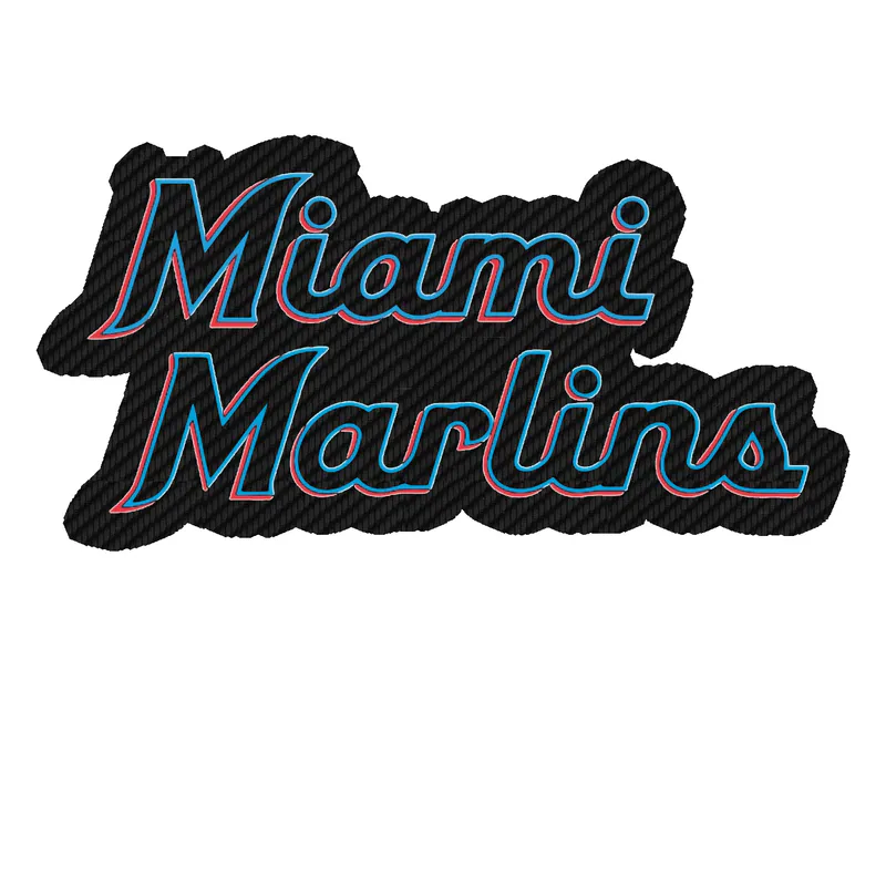 Miami Marlins - Name - Carbon Fiber Vinyl Sticker - Custom Size