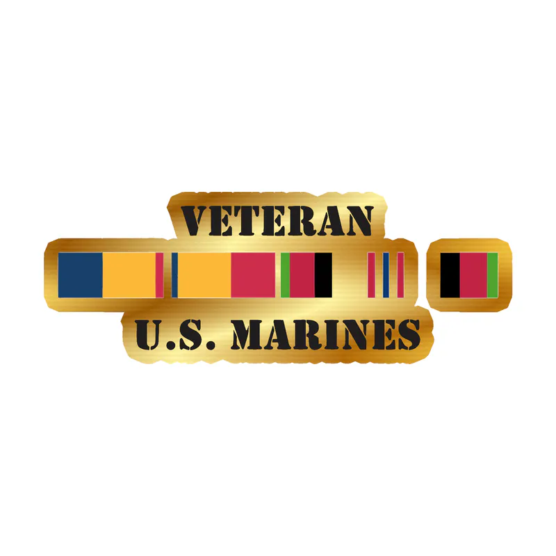 Marines Veteran Gold Chrome Vinyl Decal