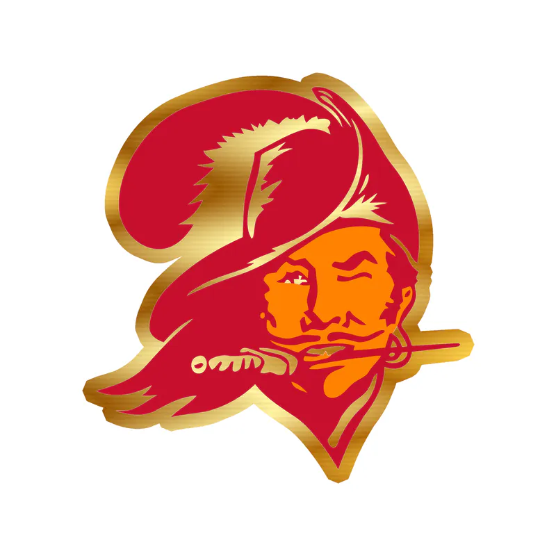 Tampa Bay Buccaneers - Pirate - Gold Chrome Vinyl Sticker - Custom Size