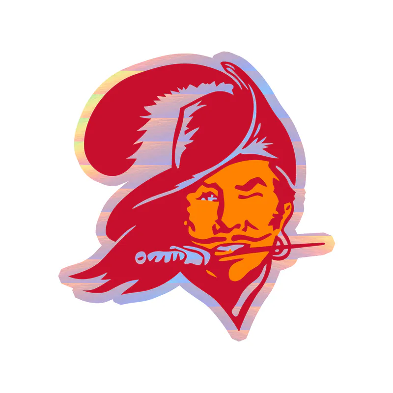 Tampa Bay Buccaneers - Pirate - Holographic Vinyl Sticker - Custom Size