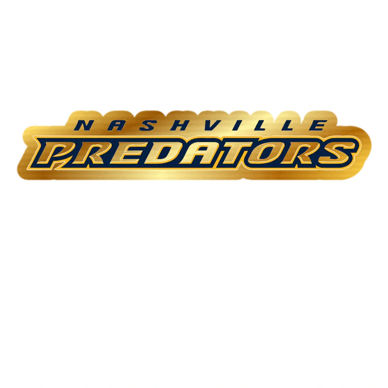 Nashville Predators - Name - Gold Chrome Vinyl Sticker - Custom Size