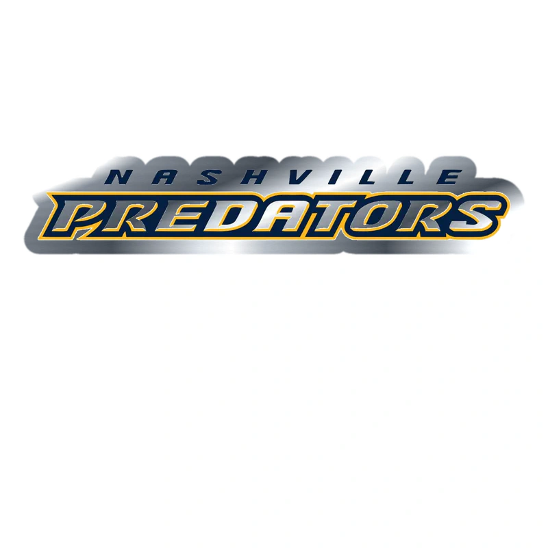Nashville Predators - Name - Silver Chrome Vinyl Sticker - Custom Size