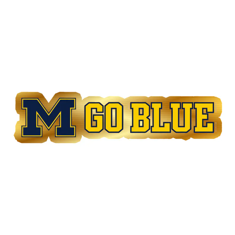 Michigan Wolverines - Image 9 - Gold Chrome Vinyl Decal - Custom Size