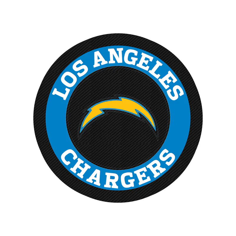 Los Angeles Chargers - Circle Logo - Carbon Fiber Vinyl Sticker - Custom Size