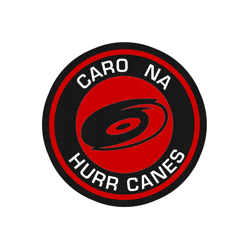 Carolina Hurricanes - Circle With Name - Carbon Fiber Vinyl Sticker - Custom Size