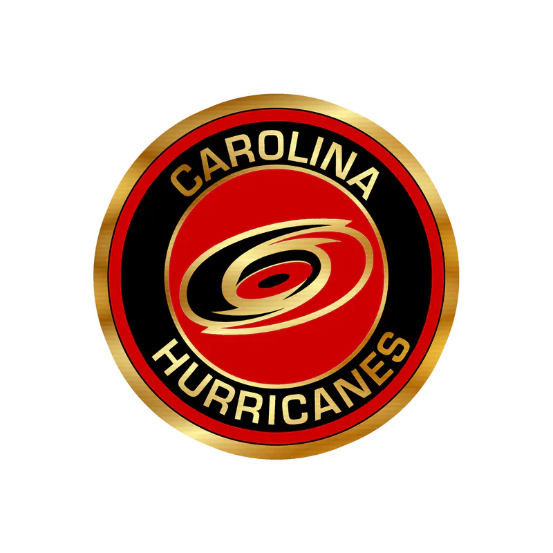 Carolina Hurricanes - Circle With Name - Gold Chrome Vinyl Sticker - Custom Size