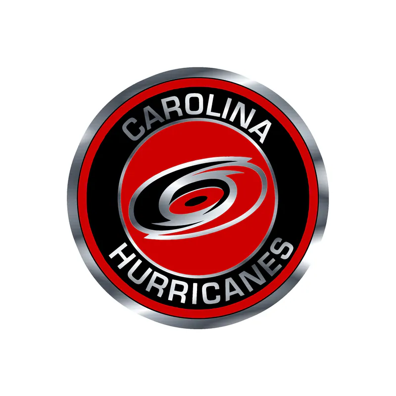 Carolina Hurricanes - Circle With Name - Silver Chrome Vinyl Sticker - Custom Size