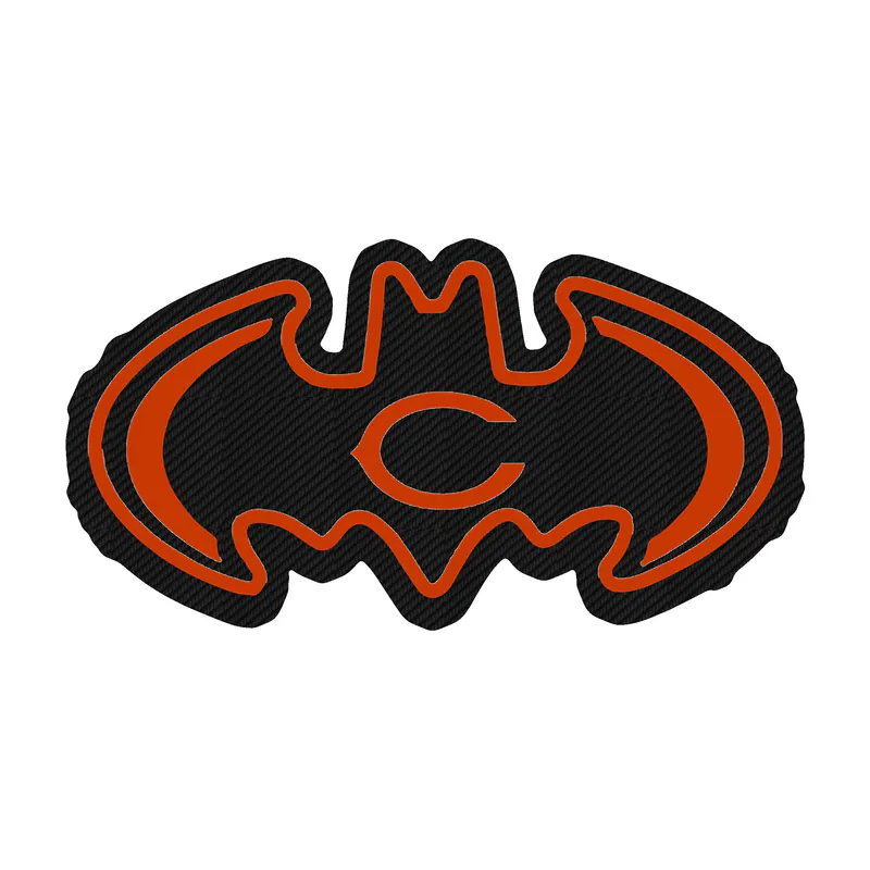 Chicago Bears - Batman with C - Carbon Fiber Vinyl Sticker - Custom Size