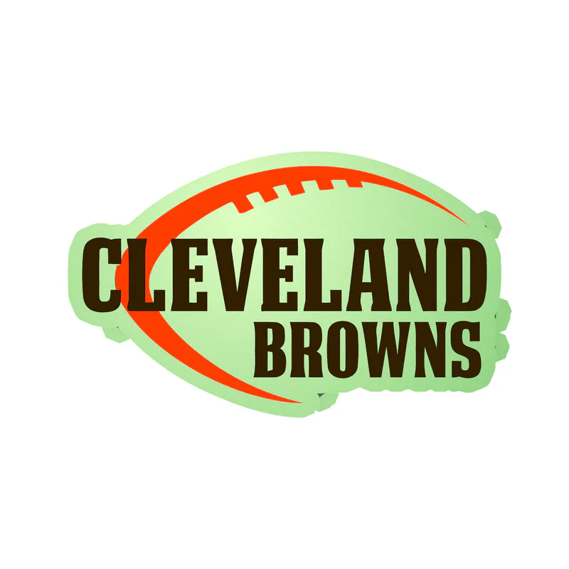 Cleveland Browns - Football with Name - Glow in the Dark Vinyl Sticker - Custom Size