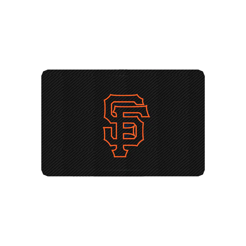 San Francisco Giants - Blue Background With SF - Carbon Fiber Vinyl Sticker - Custom Size