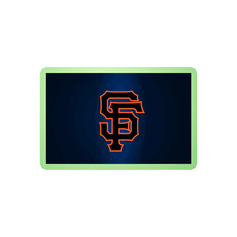 San Francisco Giants - Blue Background With SF - Glow in the Dark Vinyl Sticker - Custom Size