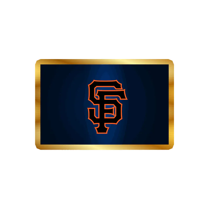 San Francisco Giants - Blue Background With SF - Gold Chrome Vinyl Sticker - Custom Size