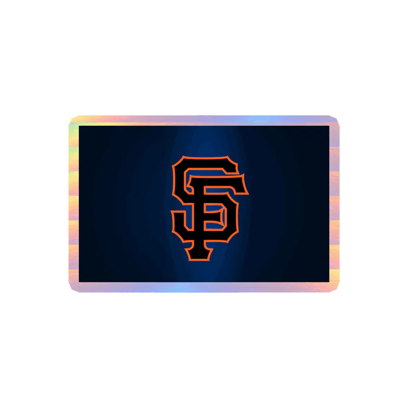 San Francisco Giants - Blue Background With SF - Holographic Vinyl Sticker - Custom Size