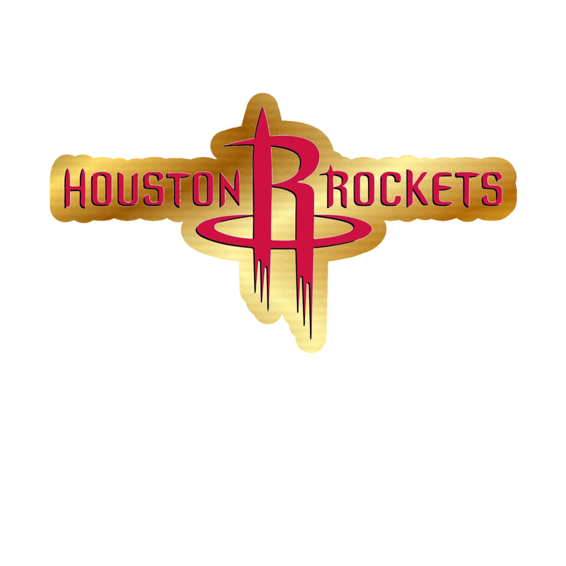 Houston Rockets - Image 2 - Gold Chrome Vinyl Sticker - Custom Size