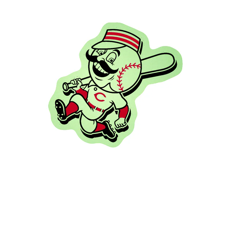 Cincinnati Reds - Mr. Redlegs - Glow in the Dark Vinyl Sticker - Custom Size