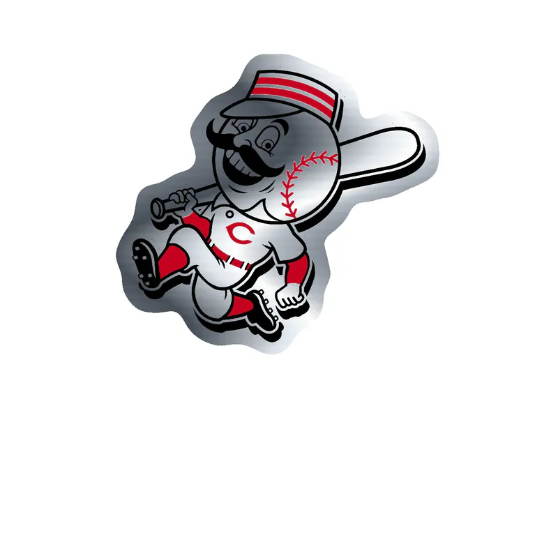 Cincinnati Reds - Mr. Redlegs - Silver Chrome Vinyl Sticker - Custom Size