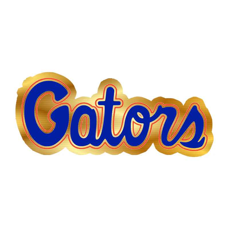 Florida Gators - Image 8 - Gold Chrome Vinyl Decal - Custom Size