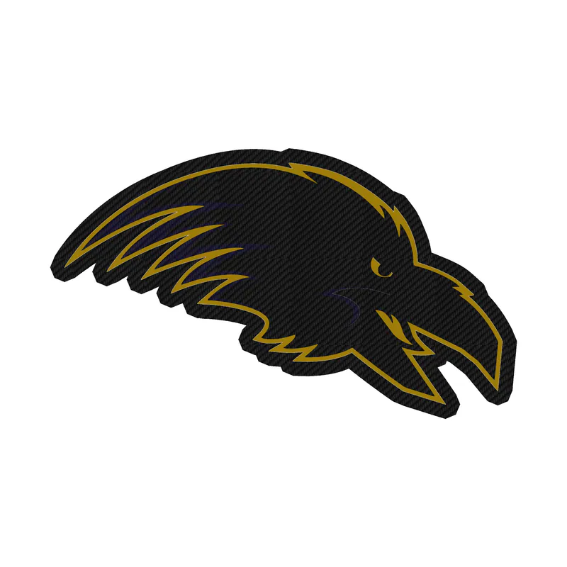 Baltimore Ravens - Raven Side Profile - Carbon Fiber Vinyl Sticker - Custom Size