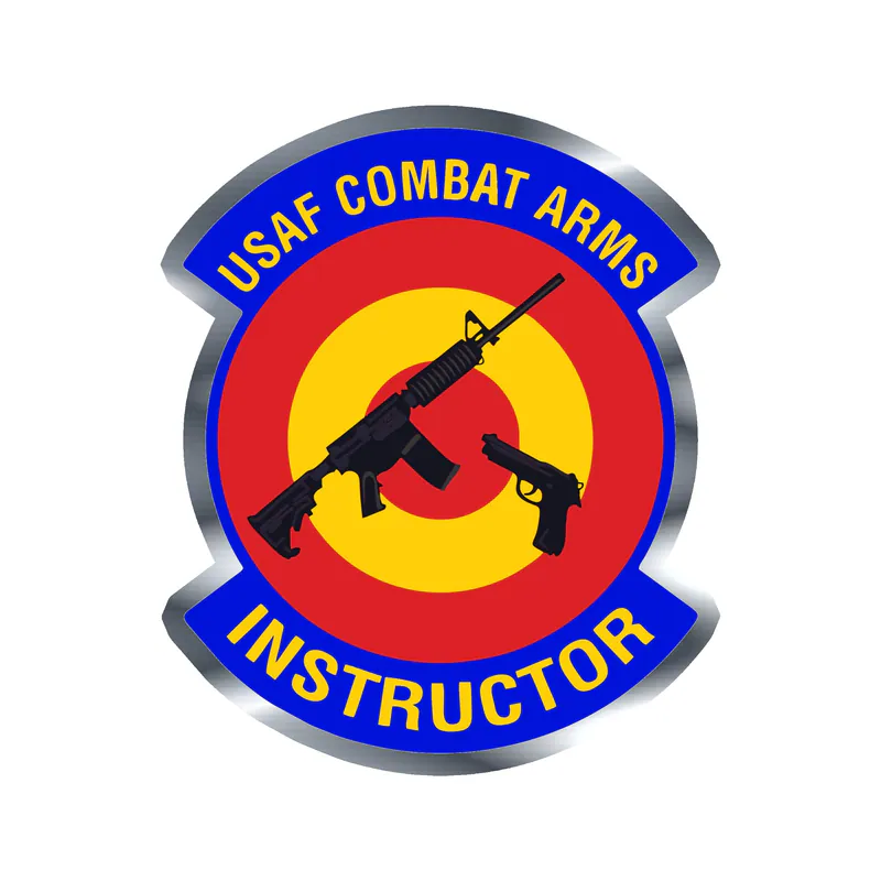 USAF Combat Arms Instructor - Silver Chrome Vinyl Decal